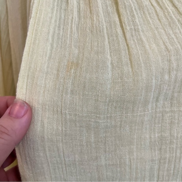 Calypso St. Barth yellow 100% Ottomans light gauzy long sleeve blouse xxsmall - Picture 12 of 12